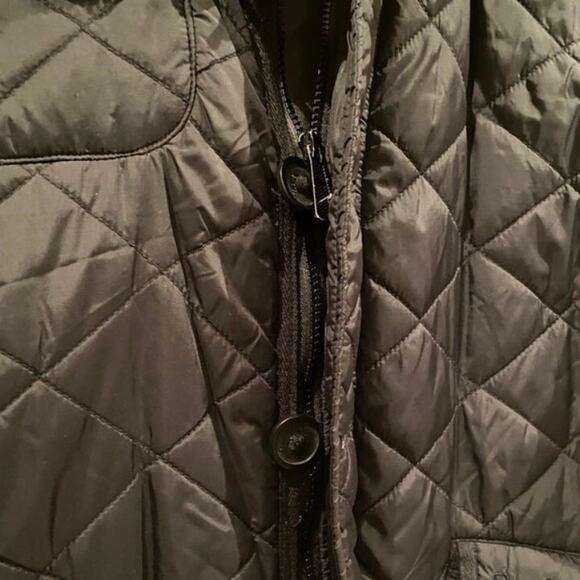 Brave Soul Black Quilted Puffer Jacket Corduroy Collar Womens Medium - Picture 3 of 6